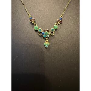 Michal Negrin Floral Crystal Chandelier Necklace - Bohemian Multicolor